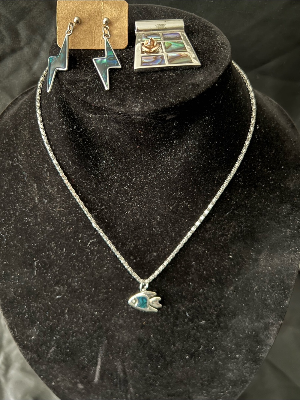 Vintage  silver tone Abalone  bundle